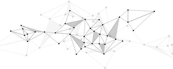 Wall Mural - abstract technology futuristic polygonal network structure mesh background. geometric connected dots