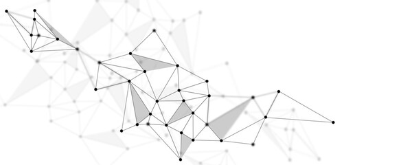 Wall Mural - abstract technology futuristic polygonal network structure mesh background. geometric connected dots