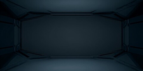 Futuristic dark space interior design concept
