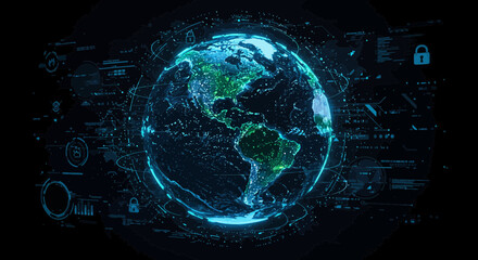 Digital earth visualization showcasing the interconnectedness of the world