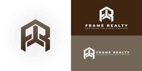 Wall Mural - modern fr lettermark logo that cleverly forms a house symbol. ideal for a dynamic real estate agency