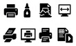 © Hubba Bubba - Office equipment solid icon set. printing, documentation, and digital tools collection