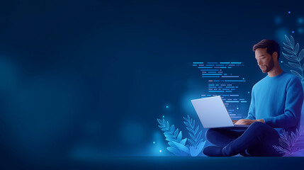 Wall Mural - ai-powered web development with creative programmer coding