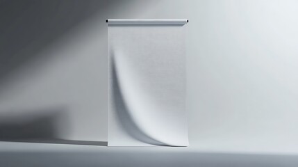 Wall Mural - Blank white poster in a room with a concrete floor. 3d rendering mock up