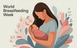 © Jerin984 - World breastfeeding week celebration with mother and baby illustration