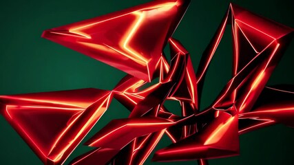 Wall Mural - abstract 3d dark green background with a combination of luminous red overlap style graphic design el