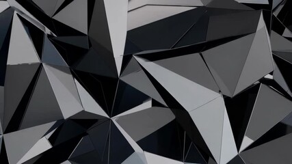 Abstract Geometric Background in Black with Polygonal Structure