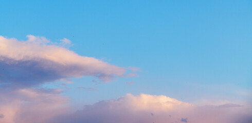 Wall Mural - Beautiful sunset sky, with clouds. Sky background.