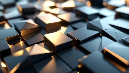 Reflective Metallic Tiles Seamlessly Tiled Across Abstract Modern Design Video