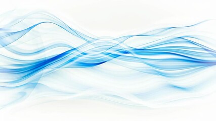 Wall Mural - abstract elegant blue waving shapes on white background