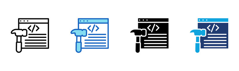 Responsive Layout icon Multi Style Vector Illustration