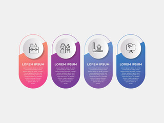 Wall Mural - infographics design template, business concept with 4 steps or options, can be used for workflow lay