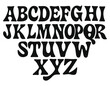 © Shahar  ID: #7035539 - Black Retro Uppercase Alphabet Vector - Funky Groovy Typeface