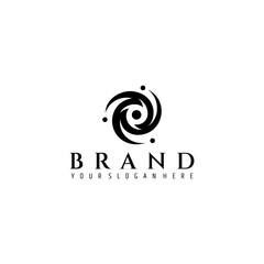 Wall Mural - space galaxy logo in flat design concept style
