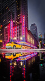 nowy jork, manhattan, nocne życie, taksówka, taxi