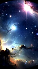 Wall Mural - Galaxy Space Stars and Nebula Animation Background