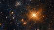 © Erika - un fondo del espacio exterior con una estrella resplandeciente brillante iluminando el universo con estrellas brillantes alrededor del cosmos