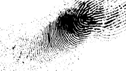 Wall Mural - vector white and black fingerprint texture. black fingerprint on white transparent background.