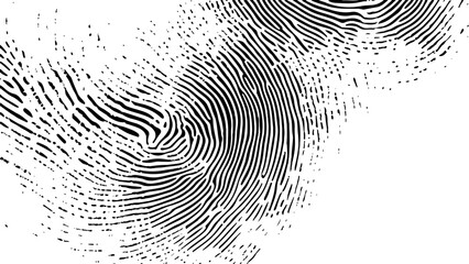 Wall Mural - vector white and black fingerprint texture. black fingerprint on white transparent background.