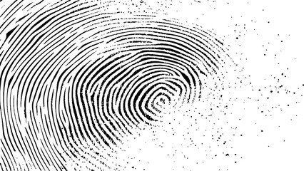 Wall Mural - vector white and black fingerprint texture. black fingerprint on white transparent background.