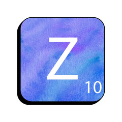 Wall Mural - Watercolor Z Symbol Icon: An artistic, watercolor-textured illustration of the letter 