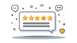 © HavingFunShop - Product review card with 5 stars and comment box, isolated icon, white background, PNG