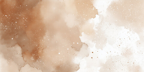 Wall Mural - brown watercolor background shining with white dots