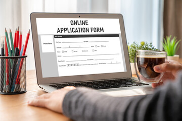 Wall Mural - online application form for modish registration on the internet website