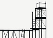 © Elena - Construction site scaffolding silhouette illustration on white background for building and engineering design concept