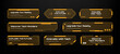 © hiten666 - HUD text box frame vector set. Futuristic display elements for digital interfaces. Technology layout for ui design.