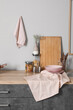© Pixel-Shot - Wooden kitchen counter with cutting board, utensils and plates