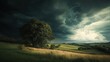 © Maksum Udod - Stormy Sky Over Green Fields and a Solitary Tree