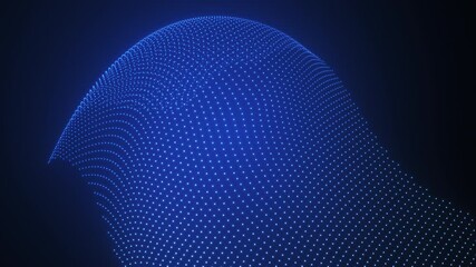 Abstract blue grid technology background. Seamless looping animation