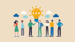 © Dibyendu - Diverse group of people collaborating and sharing ideas around a glowing lightbulb