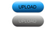 © Pim - Two 'UPLOAD' buttons. The top button is blue with black text, suggesting an active or default state. The bottom button is gray with light gray or white text, likely indicating a disabled or inactive