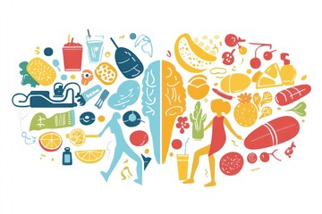 Naklejka na meble Healthy lifestyle choices  exercise and nutrition