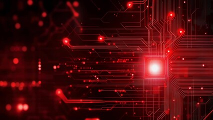 Wall Mural - a red background with a glowing red square in the middle. the background is filled with red dots and