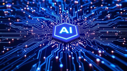 ai artificial intelligence technology circuit board futuristic innovation network system concept des