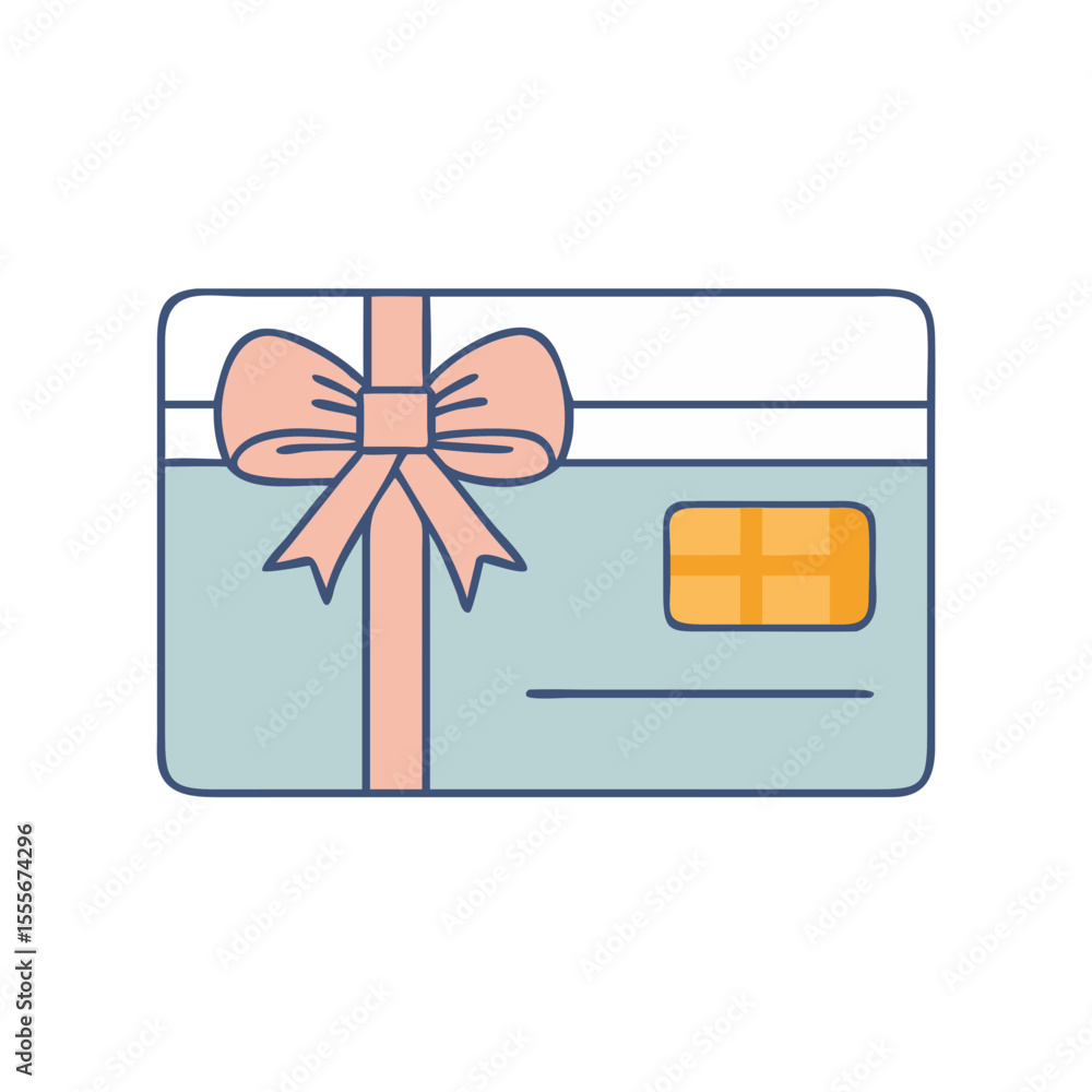 Gift card wrapped with a pretty pink bow and ribbon Stock Vector ...