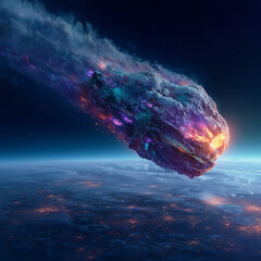 Wall Mural - alien planet with space. Generative AI