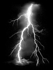 Wall Mural - lightning bolt on black background. Generative AI