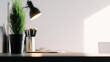 © GaoRui-Blithe2025 - Minimalist wooden desk with organized workspace, embodying simplicity and productivity