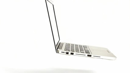 Wall Mural - a laptop computer sits open on a white surface, ready for use