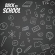 © AdityasStd - School banner with doodles drawn school supplies, stationery. Back to School banner, poster.