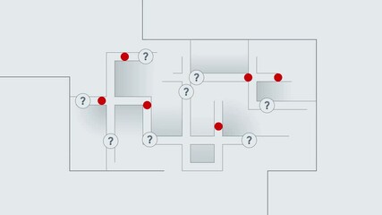 Wall Mural - facility map with red location pins highlighting key data points or access areas