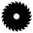 © teracreonte - Icono circular saw. Silueta de disco de sierra circular