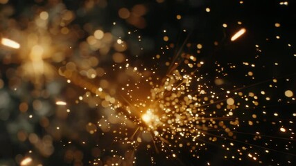 Wall Mural - a close-up shot of a sparkler lit up in the darkness, ideal for capturing moments or adding ambiance