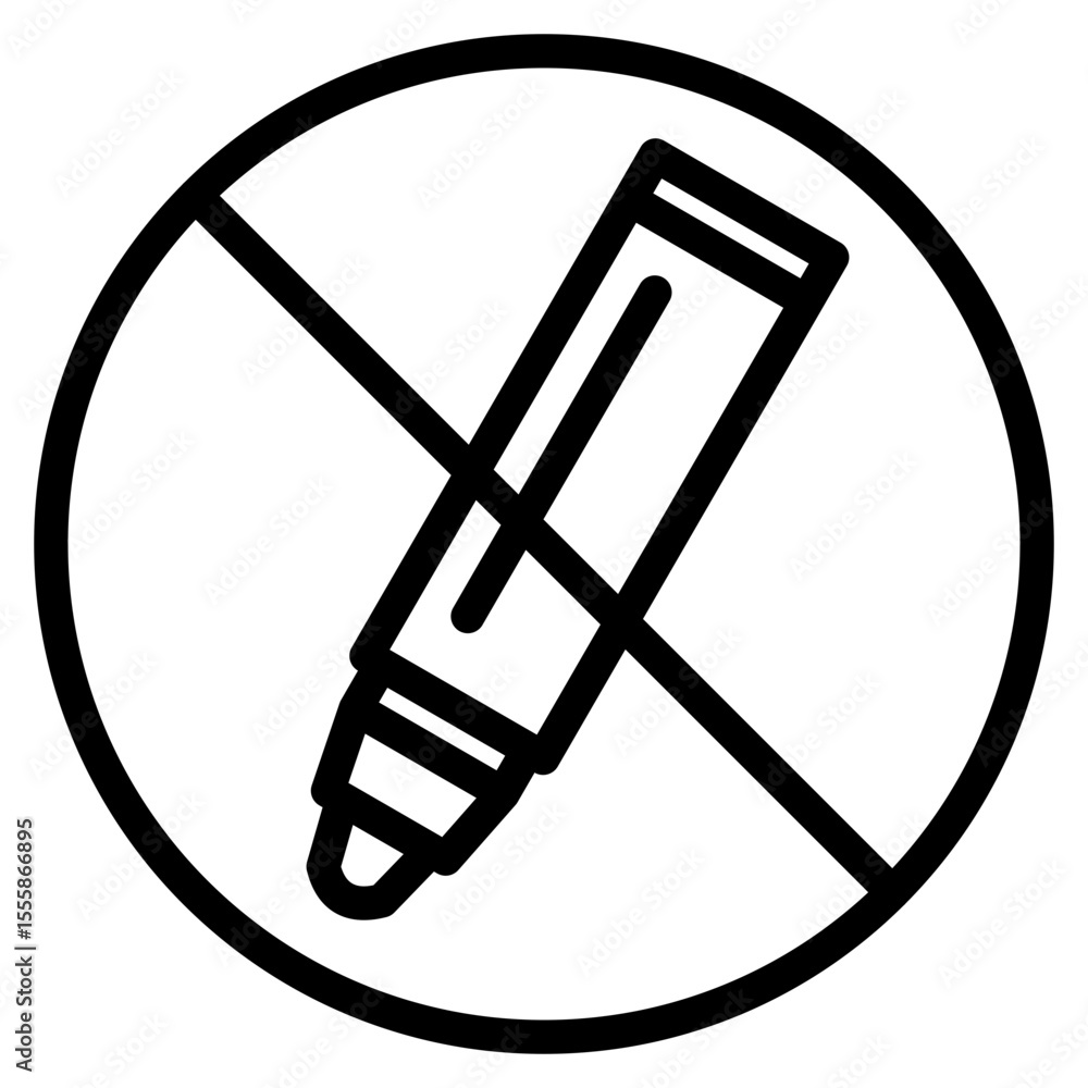 Phrobition Sign A circular prohibition sign crossed out with a marker inside indicates ...
