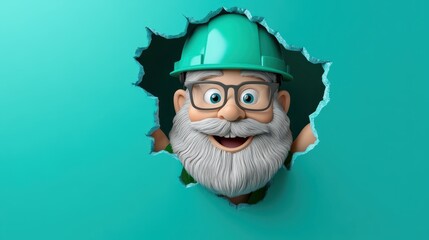 Wall Mural - intricate 3d render of a bearded man with glasses, detailed portrait