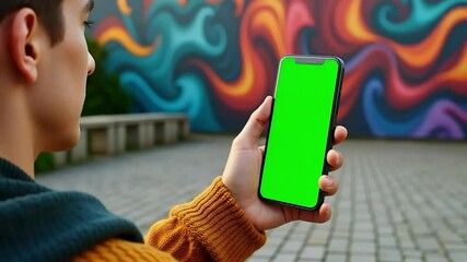 Stock footage: mobile phone green screen mockup, chroma key, smartphone template video